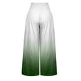 thumbnail image 6 of XFLWAM Women's Casual Wide Leg Palazzo Pants High Waisted Smocked Lounge Trousers with Pockets Green White M, 6 of 6