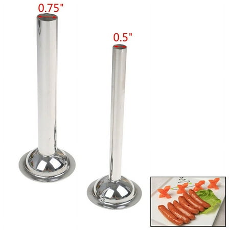 

2xStainless Steel Sausage Stuffer Attachment Stuffing Tubes Fit For Food Grinder