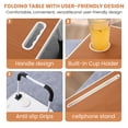thumbnail image 4 of Laptop Bed Desk with Cup Holder (Walnut)- Foldable Portable Lap Table w/Tablet Slot & Handle, 4 of 9