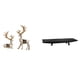 thumbnail image 1 of Elegantes figuras de reno con bandeja de madera rústica para decoración de sala de estar y oficina, y cuenco multiusos para servir en bodas o de, 1 of 8