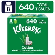 Kleenex Lotion Facial Tissues with Coconut Oil, 8 Cube Boxes, 80 Tissues per Box, 3-Ply