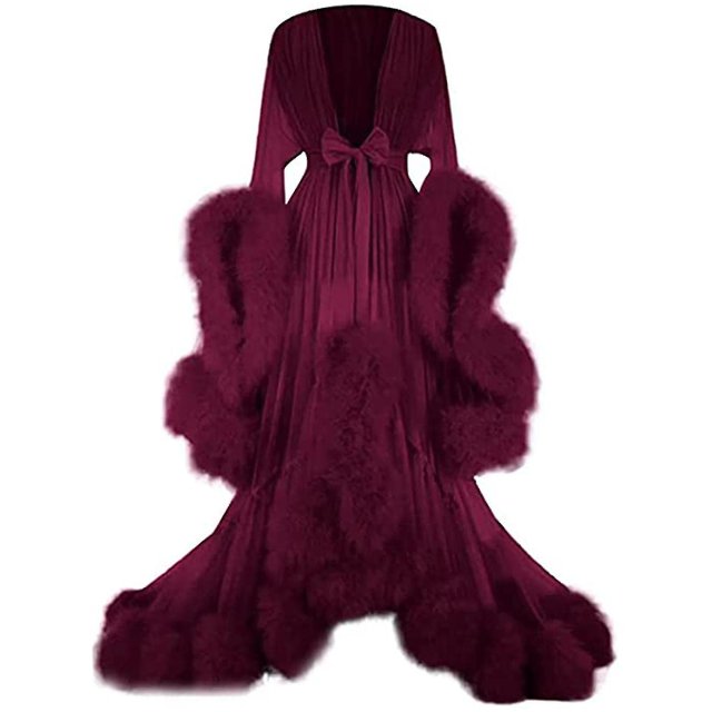 Women''s Trailing Long Dress Feather Flared Sleeves Dress Perfect For Bachelorette Parties