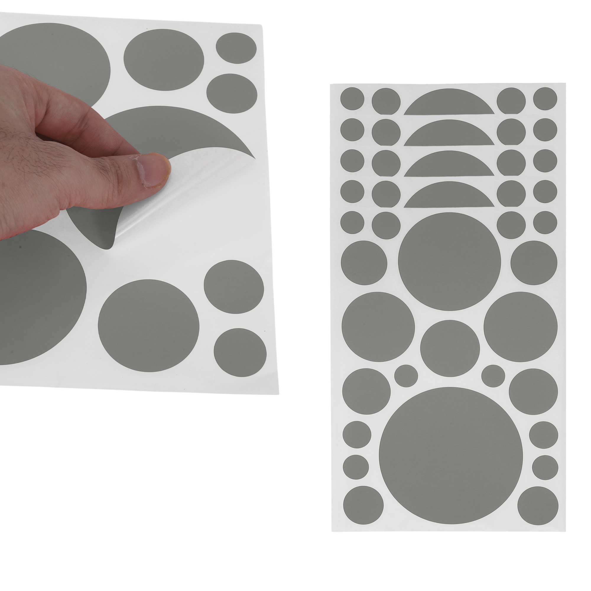 Unique Bargains Mall Large Round Dots Gift Stickers 6PCS Gray