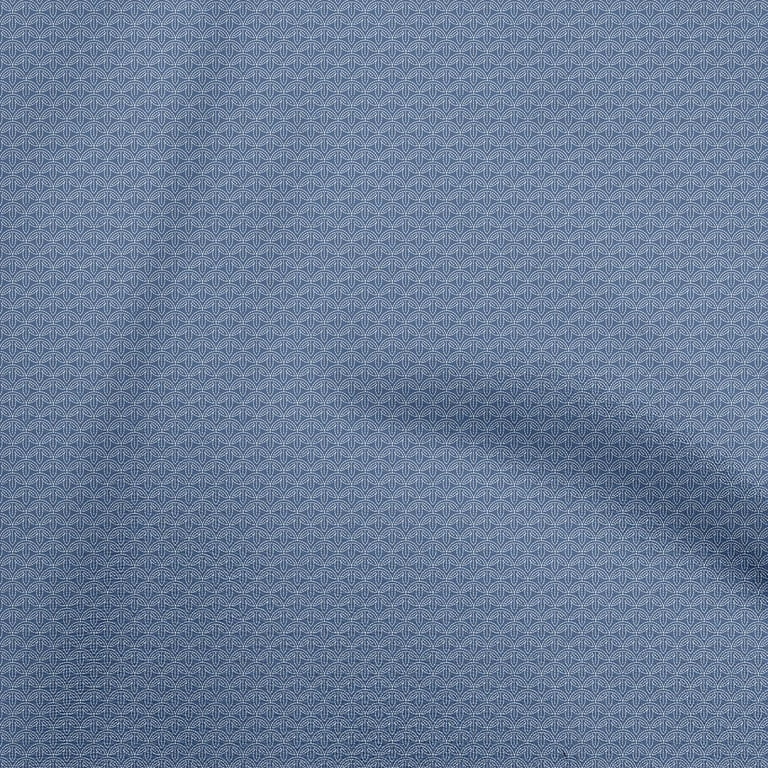 oneOone Polyester Spandex Medium Blue Fabric Asian Japanese