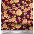 thumbnail image 3 of Soimoi Cotton Voile Fabric Leaves & Peony Floral Printed Fabric 1 Yard 56 Inch Wide, 3 of 3