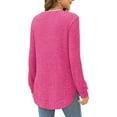 thumbnail image 3 of Tunic Blouses for Women Basic Scoop Neck Ribbed Knit Long Sleeve T-Shirts Loose Side Split Pullover Tops Shermie, 3 of 5