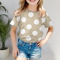thumbnail image 2 of REDARER Girls Short Sleeve T-Shirt Polka Dot Print Casual Breathable Summer Daily Wear Tee,2-3 Years, 2 of 4
