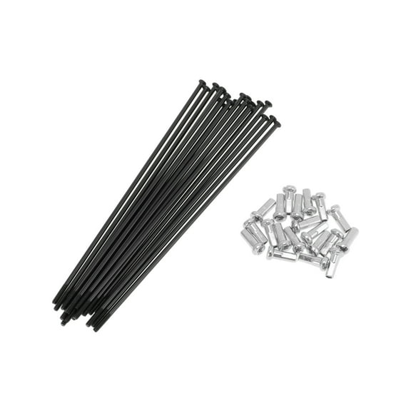 20 Set 14G Straight Pull Bicycle Spokes 119mm Straight Pull Bike Wheel Spokes Carbon Steel Black