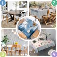 thumbnail image 4 of Blue White Marble Pattern Square Tablecloth,Waterproof Square Table Cover,Wipeable Spillproof Washable Table Cover for Home Kitchen Party Decor 52"x52"(132x132cm), 4 of 6