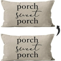 Porch Pillows Covers 12x20,Porch Decor,Farmhouse Porch Decor,Outdoor Pillows,Outdoor Pillow Covers,Outdoor Throw Pillows,Outdoor Waterproof Pillow Covers(Grey)