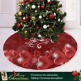 thumbnail image 6 of GZHJMY Valentine's Day Hearts Christmas Tree Skirt Home Decoration Large Round Christmas Tree Skirt for Holiday Party Home Christmas Day Ornaments, 35.4", 6 of 6