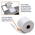 thumbnail image 3 of Victor 7050 Rollos de papel blanco compacto para calculadoras de impresión portátiles y portátiles/máquinas de sumar/cajas registradoras de impresión de tinta 2.25 W x 150' FT (paquete de 3), 3 of 7