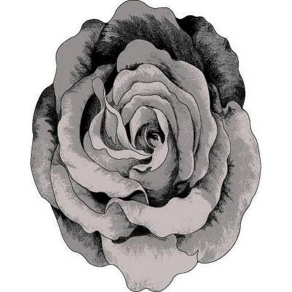 Flowers Rug Design 304 - 2'6"x2'6" Round, Grey