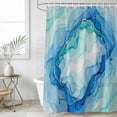 thumbnail image 4 of Teal Blue Ombre Marble Bathroom Shower Curtains with 12 Hooks Polyester Waterproof Shower Curtain for Stalls and Bathtubs Abstract Art Marble Fluid Decorative Bathroom Privacy Curtain 36x78 Inches, 4 of 8