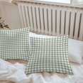 thumbnail image 6 of Throw Pillow Covers 16x16 Inch Set of 2, Sage Green Buffalo Plaid Waterproof Outdoor Pillow Covers, Farmhouse Green White Checkered Decorative Cushion Pillowcases for Couch, Sofa, Bed, Garden, Patio, 6 of 9