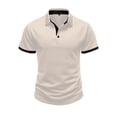 thumbnail image 4 of Timoontee Men's Short Sleeve Basic T Shirt Breathable Fabric Moisture Wicking Lapel Collar V For Daily Wear SKU7006 Yellow L, 4 of 6