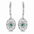 thumbnail image 2 of Leverback Vintage Emerald Earrings in Sterling Silver (0.06ct), 2 of 2