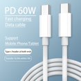 thumbnail image 2 of Cable PD tipo C a tipo C, Cable de carga rápida de 60W, Cable USB C a USB C para iPad Pro, Samsung, MacBook Pro, Xiaomi, cargador, Cable USB Tan Jianjun unisex, 2 of 2