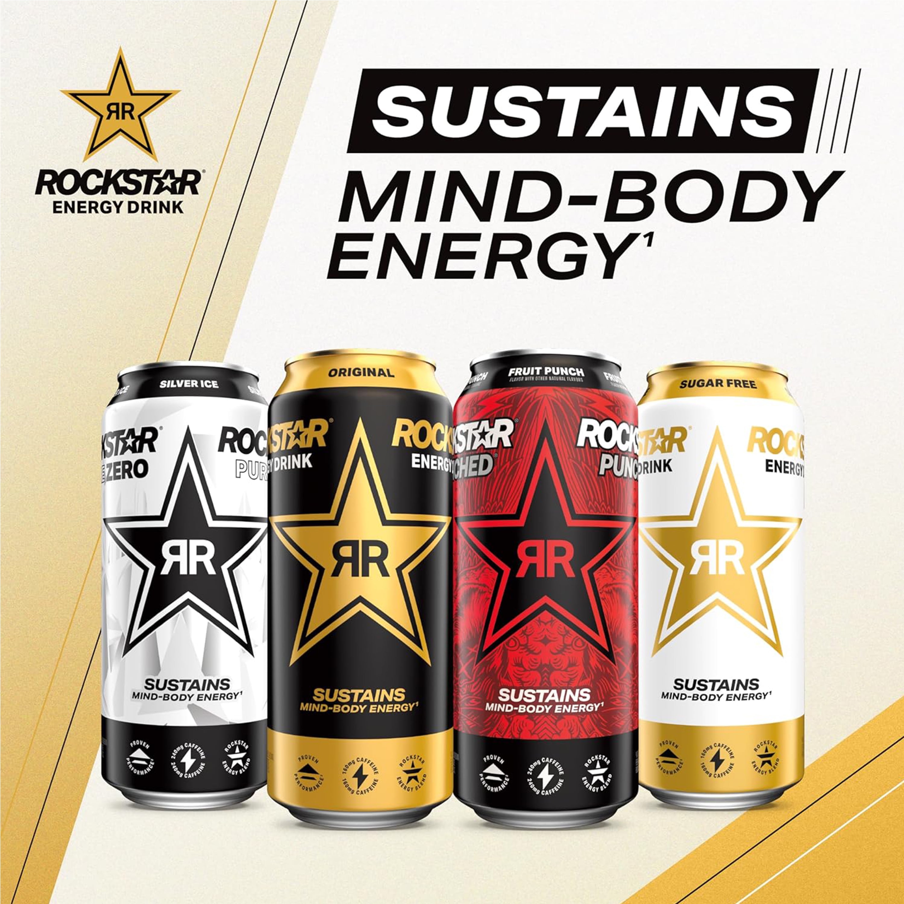 Rockstar Boom Whipped Orange Energy Drink, 16 fl oz, 12 Pack Cans