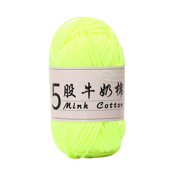 Yhmxh 5 hebras de hilo de algodón de leche para tejer muñecas a crochet, hilo de punto DIY para suéteres de bebé, ovillo de lana