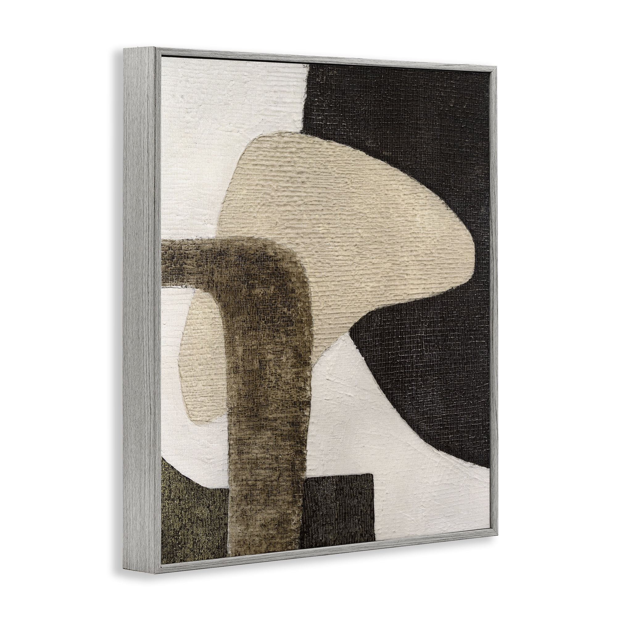 Stupell Industries Southwestern Neutrals Pattern Abstract Painting Gray Framed Art Print Wall Art, 24 x 30