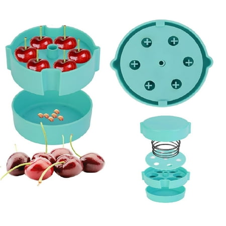 

Cherry Pitter Tool Pit Remover Multi-Function Cherry Pitters Core Remover Portable Corer Kitchen Depitter Tool - Blue