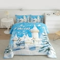thumbnail image 2 of Manfei Princess Castle Full Size Comforter Sets, Winter Snow Xmas Tree Bedding Comforter Set, Cute Girls Bedding Sets, Microfiber Bedroom Decor, Reversible 3 Pieces, 2 of 6