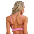 thumbnail image 4 of Bralette de lencería con pecho abierto para mujer, ropa interior Sexy de charol con aspecto húmedo, copas abiertas con aros, Tops con sujetador con muesca en V, 4 of 5