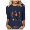 thumbnail image 2 of Womens Christmas 3/4 Sleeve Shirt,Christmas Tops 3/4 Sleeve Shirts for Women Crew Neck Xmas Print Graphic Tees Blouses Casual Plus Size Basic Tops, 2 of 5