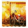 thumbnail image 3 of Ambesonne Retro Shower Curtain, Bike Rusty Cracked Wall, 69"Wx84"L, Sepia, 3 of 5