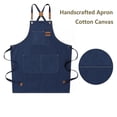 thumbnail image 5 of Aprons with Large Pockets, Cotton Canvas Cross Back Heavy Duty Adjustable Work Apron apron ,Easy to Use, 5 of 5