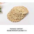 thumbnail image 5 of Jinsinto Set of 4 Round Woven Placemats for Dining Table 11" Small Placemat Natural Woven Rattan Wicker Deep Plates for Christmas Kitchen Table Mat, Beige, 5 of 5
