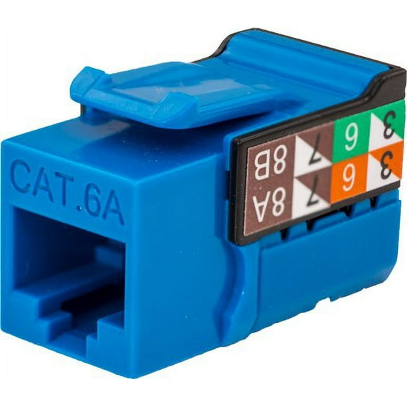 CAT6A RJ45 Keystone Jack, V-Max Series - Blue Color - (50 Pack)