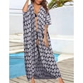 thumbnail image 6 of Plus Size Women’s Beach Bikini Cover Ups Open Front Long Kimono Cardigan Casual Swimsuit Cover up Alsol Lamesa, 6 of 6