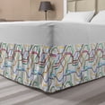 thumbnail image 1 of Map Bed Skirt, Stripes in Vibrant Colors Metro Scheme Subway Stations Abstract Railroad Transportation, Elastic Bedskirt Dust Ruffle Wrap Around for Bedding Decor, 4 Sizes, Multicolor, by Ambesonne, 1 of 2