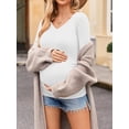 thumbnail image 3 of Weardear 4 Pack Maternity Shirt Long Sleeve Side Ruched Pregnancy Tunic Tops Casual V Neck T Shirts for Women, 3 of 6