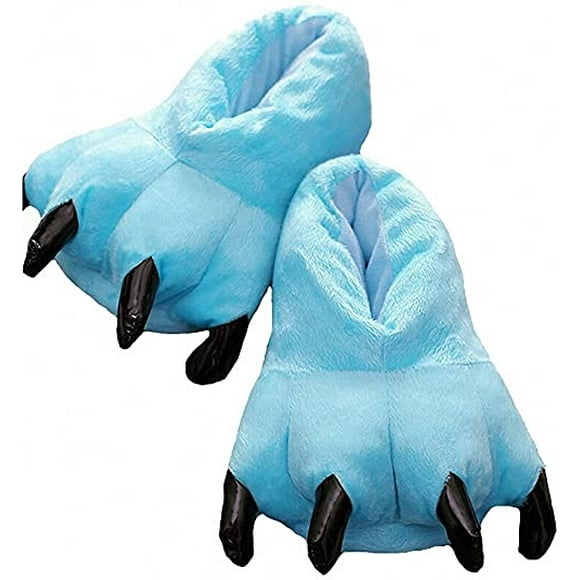 Cosplay Monster Paw Plush Slippers Monster Feet Claw Slippers Home Shoes(Sky Blue,34-39)