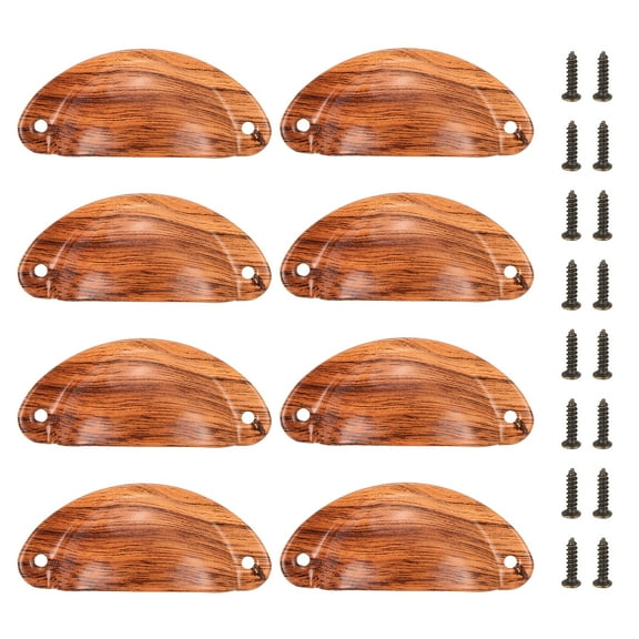 Uxcell 8pcs Drawer Handles for Kitchen Cupboard Furniture, Wood Grain Color