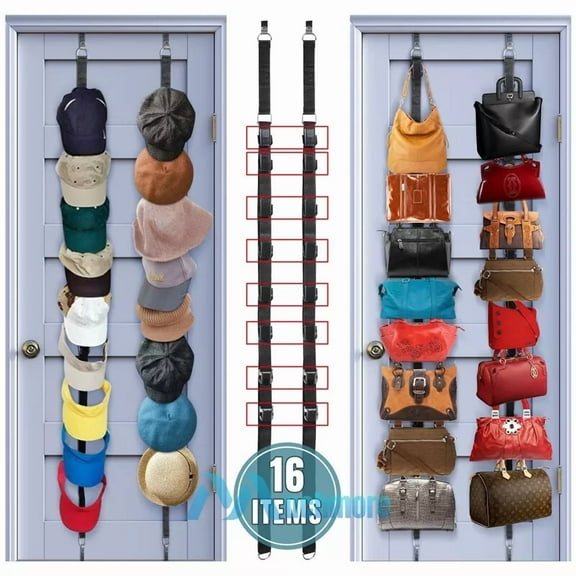 Baseball Cap Hat Rack Wall Door Visors Hanger Holder Storage Organizer 16 Hooks