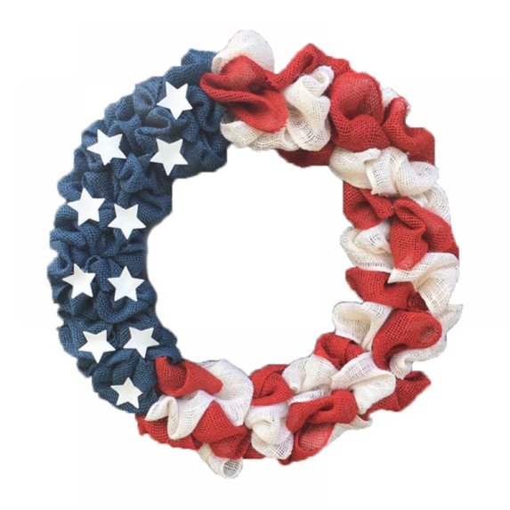 Patriotic Wreath American Independence Day Wreath Handmade Memorial Day Wreath Decoration Front Door Wall Home Decoration