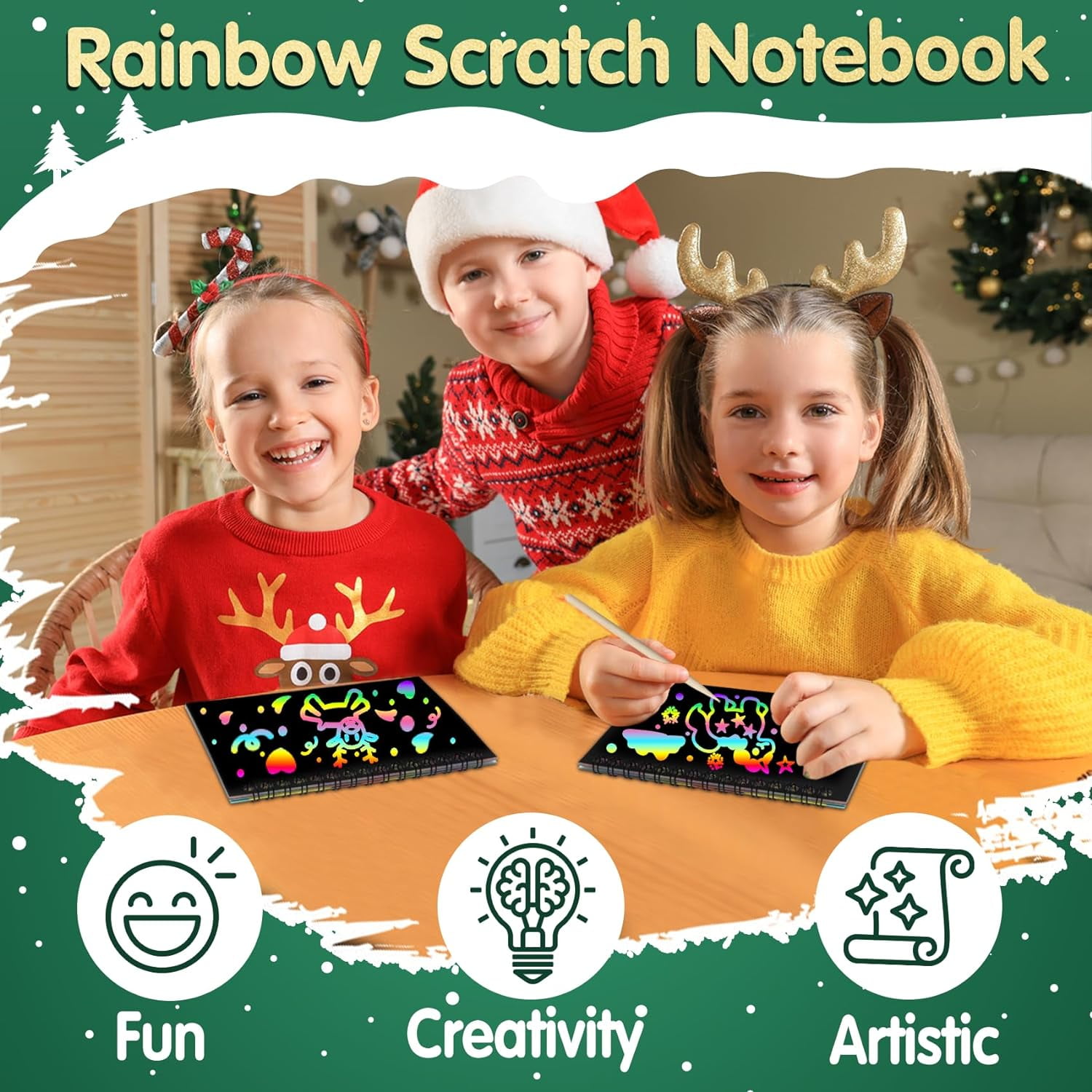 ZMLM Rainbow Scratch Party Favors Kids: Birthday Gifts Toy Bulk Scratch Art Notebook 24 Pack Birthday Goodie Bags Stuffers Girls Boys Art Craft Kit Pads Easter Classroom Prizes School