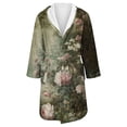 thumbnail image 4 of Women's Fleece Plush Robe Long Warm Plush Bathrobe Loungewear Jacket Printed Comfort Robe, 4 of 5