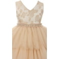 thumbnail image 3 of Toddler Girl Elegant Luxury V Neck Brocade Pageant Party Flower Girl Dress USA Ivory 2 KD 412 BNY Corner, 3 of 3