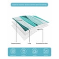 thumbnail image 5 of Quilts Twin Size Bedding Set, Turquoise Stripes Lightweight Quilted Comforter, Vintage Farmhouse Ripple Texture Art Soft Reversible Bedspread Coverlet with Pillow Covers for All Season, 68" x 86", 5 of 7