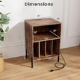 thumbnail image 5 of Topcobe Record Player Stand with Record Storage Shelf & Charging Station, End Tables Living Room, Modern Furniture for Home-Coffee, 5 of 8