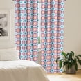 thumbnail image 2 of Ambesonne Ethnic Window Curtains, Orient Mosaic Style Details, Each 28" W x 95" L, Purple Pale Azure Blue, 2 of 4