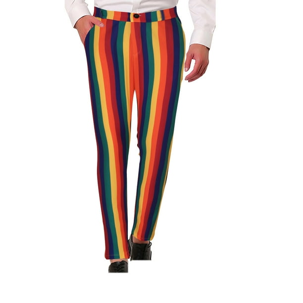 Pantalones largos de hombre con rayas personalizadas, pantalones de traje con botones y bolsillos, leggings, pantalones casuales, pantalones de licra para hombre