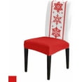thumbnail image 6 of Chair Covers for Dining Room Set of 8,Christmas Snowflake Stretch Seat Protector Removable Washable Chairs Slipcovers for Kitchen Banquet Wedding Hotel,Classic Red Geometric Stripes, 6 of 6