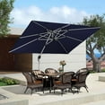 thumbnail image 3 of Purple Leaf 9x11ft Outdoor Patio Umbrella - Offset Cantilever Design with 360° Rotation, Navy Blue Rectangle Market Umbrella for Deck, Pool, and Garden, 3 of 15