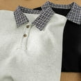 thumbnail image 4 of pstuiky camisetas de hombre, Camisa informal de verano con solapa y botones de color liso para hombre camisetas de hombre xxxxl, 4 of 9